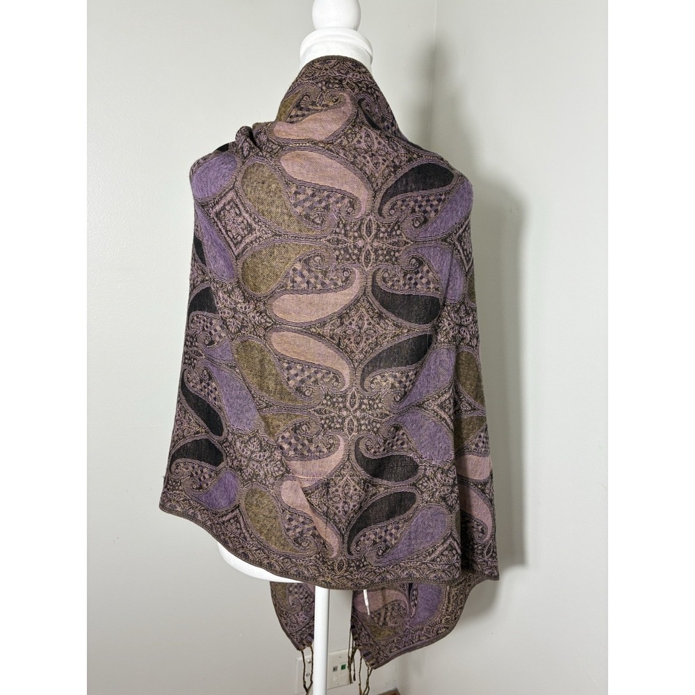 pashmina‎ scarf wrap shawl 70% Pashmina 30% Silk Purple Quite Luxury - Picture 2 of 3